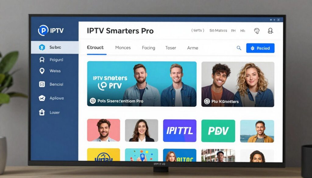 Generate an image of IPTV Smarters Pro interface Generate an image of IPTV Smarters Pro interface