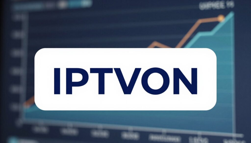 Generate an image of IPTVON's logo with a uptime graph in the background Generate an image of IPTVON's logo with a uptime graph in the background