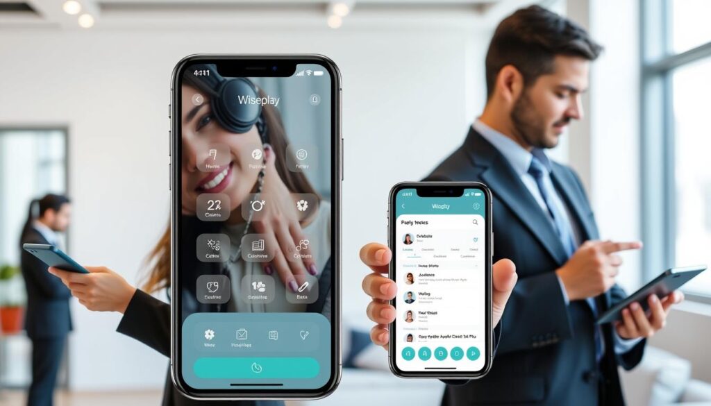 Generate an image of Wiseplay app interface. Generate an image of Wiseplay app interface.