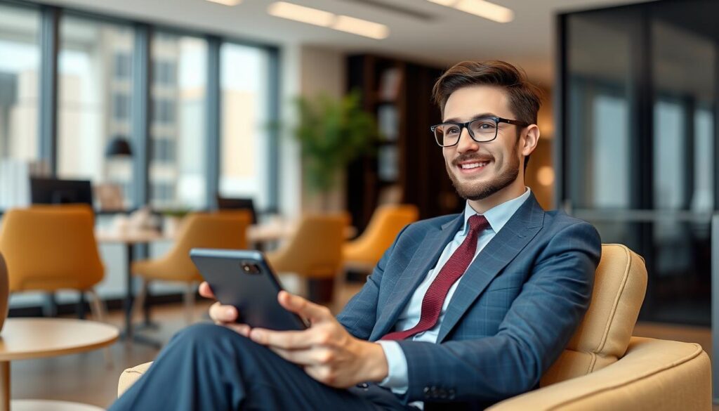 Generate an image of a person using IPTV Smarters Pro on their Android device. Generate an image of a person using IPTV Smarters Pro on their Android device.