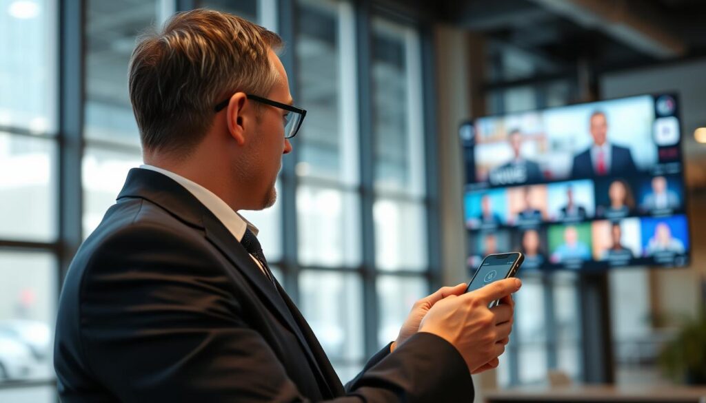 Generate an image of a person watching live TV on their device with multiple channels displayed Generate an image of a person watching live TV on their device with multiple channels displayed
