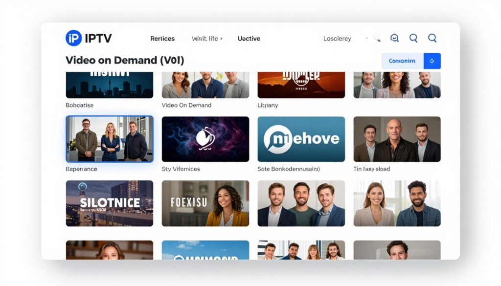 Generate an image of a reliable IPTV service with a massive VOD library. Generate an image of a reliable IPTV service with a massive VOD library.