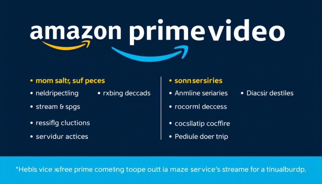 Generate an image of the Amazon Prime Video logo with a list of membership benefits. Generate an image of the Amazon Prime Video logo with a list of membership benefits.