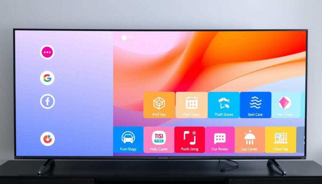Generate an image of the SS IPTV app interface on a Smart TV Generate an image of the SS IPTV app interface on a Smart TV