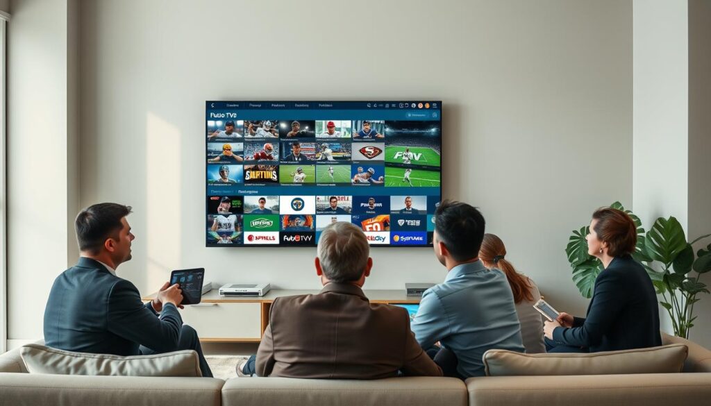 Generate an image representing Fubo TV's IPTV sports package Generate an image representing Fubo TV's IPTV sports package