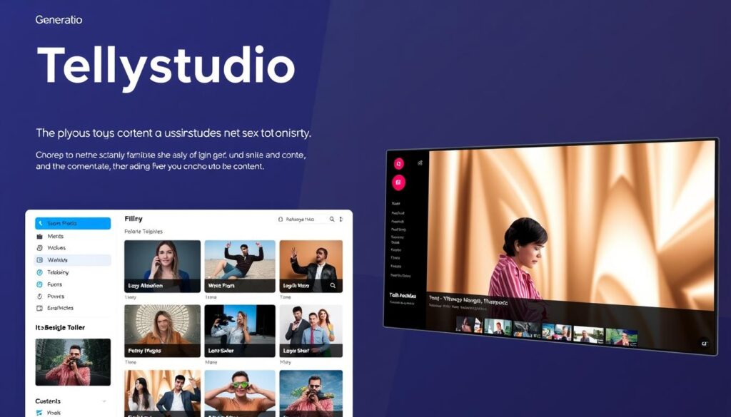 Generate an image representing Tellystudio's user-friendly interface and diverse content offerings. Generate an image representing Tellystudio's user-friendly interface and diverse content offerings.