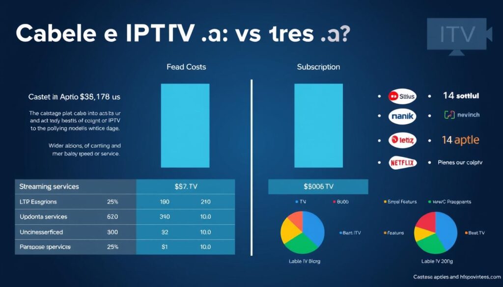 Generate an image representing the cost comparison between cable IPTV and streaming services. Generate an image representing the cost comparison between cable IPTV and streaming services.