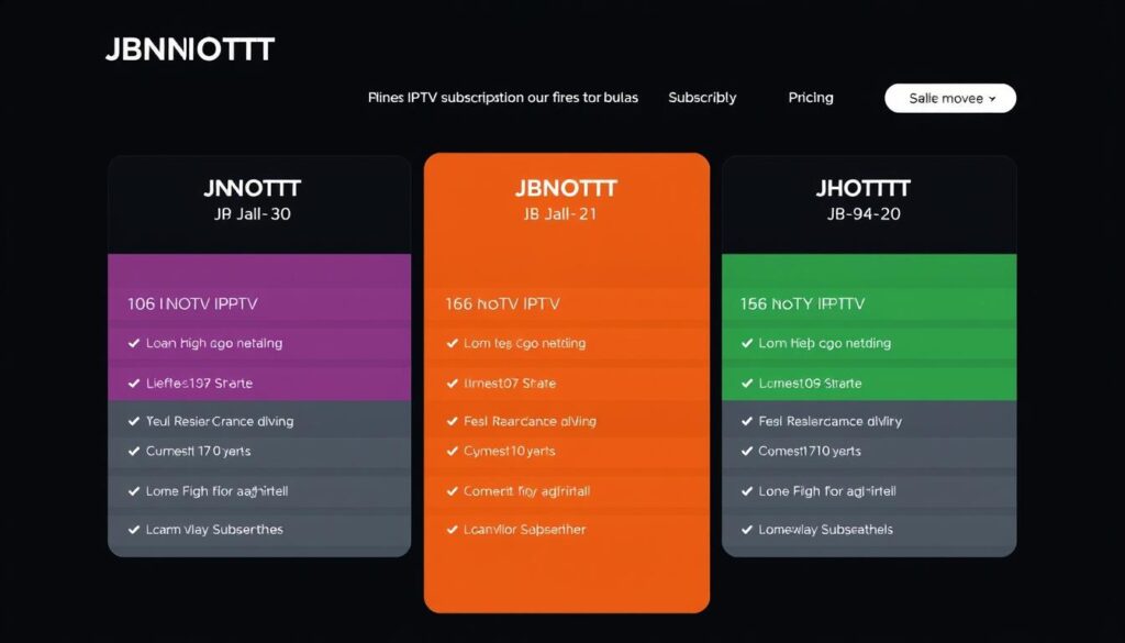 Image of JBNOTT IPTV subscription plans Image of JBNOTT IPTV subscription plans