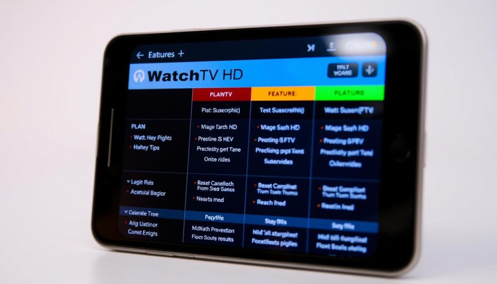 Image of WatchTV HD IPTV subscription plans on a mobile device Image of WatchTV HD IPTV subscription plans on a mobile device