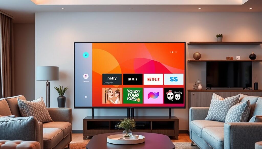 Image of a Smart TV with SS IPTV app open Image of a Smart TV with SS IPTV app open