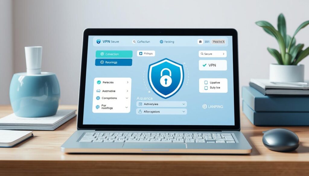 Image of a VPN interface on a device Image of a VPN interface on a device
