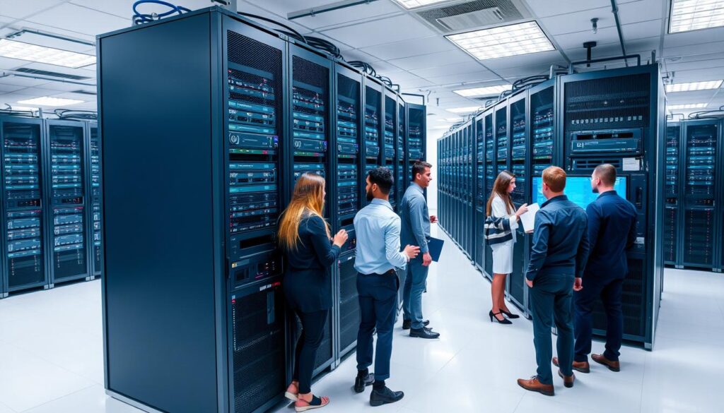 Image of a data center with server racks Image of a data center with server racks