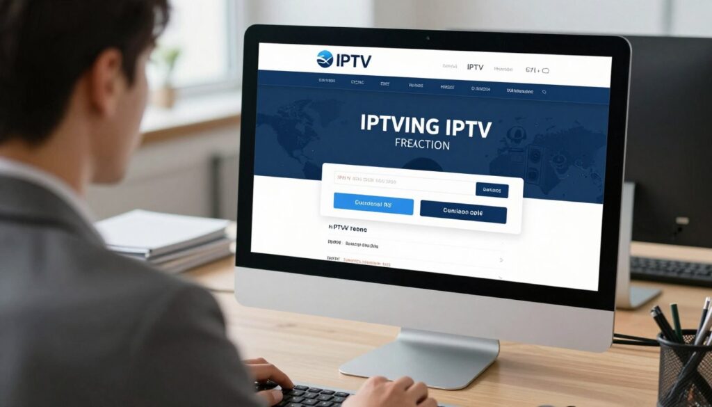 Image of a person purchasing IPTV subscription on a computer Image of a person purchasing IPTV subscription on a computer
