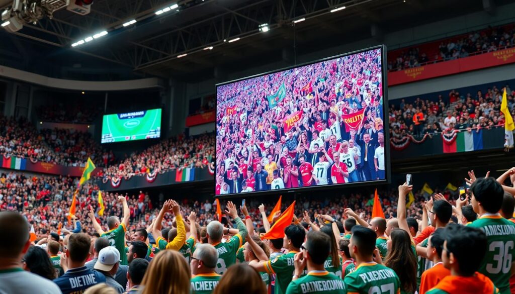 Image of a sports event on an IPTV screen Image of a sports event on an IPTV screen