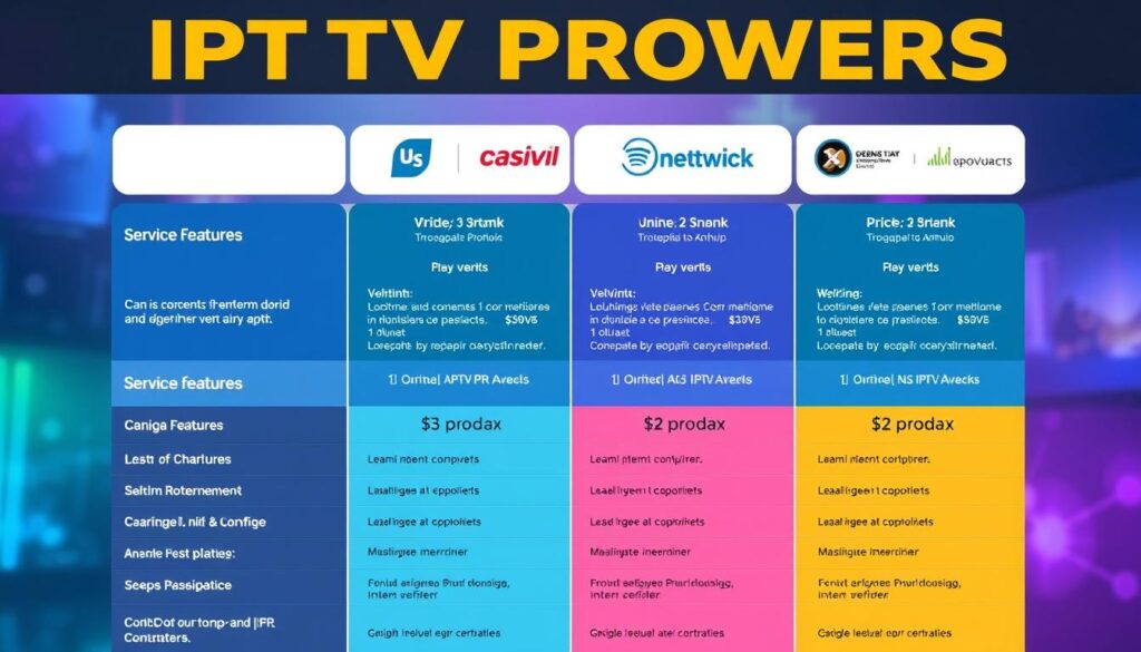 Image of various IPTV providers comparison Image of various IPTV providers comparison
