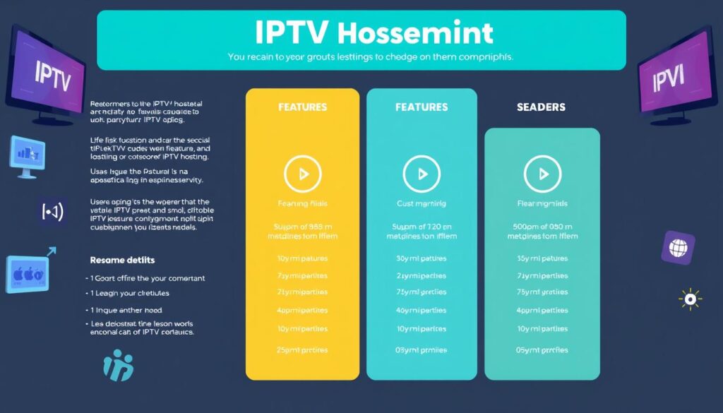 Generate an image representing various IPTV hosting plans and pricing options Generate an image representing various IPTV hosting plans and pricing options