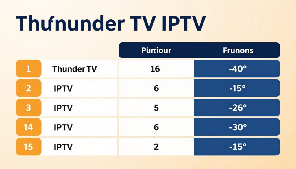 Image of Thunder TV IPTV pricing plans comparison chart Image of Thunder TV IPTV pricing plans comparison chart